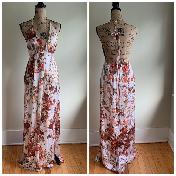 Hello Molly Dresses & Skirts - Hello Molly backless floral faux wrap maxi size 6